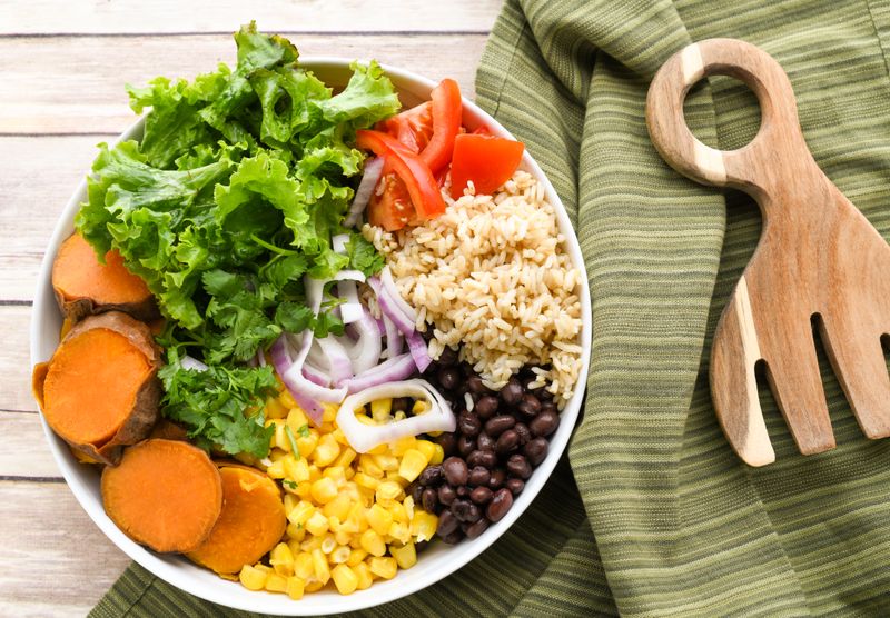 Italian grain bowl with roasted vegetables